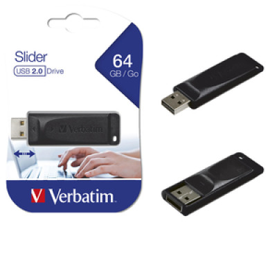Verbatim USB2.0 Store'n'Go Slider 64GB, crni  /  V098698